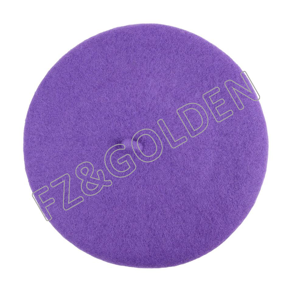 OEM/ODM 6 Panel Hat - 
 French Solid Color Cashmere Classic Wool Unisex Beret Cap  - FUZHI