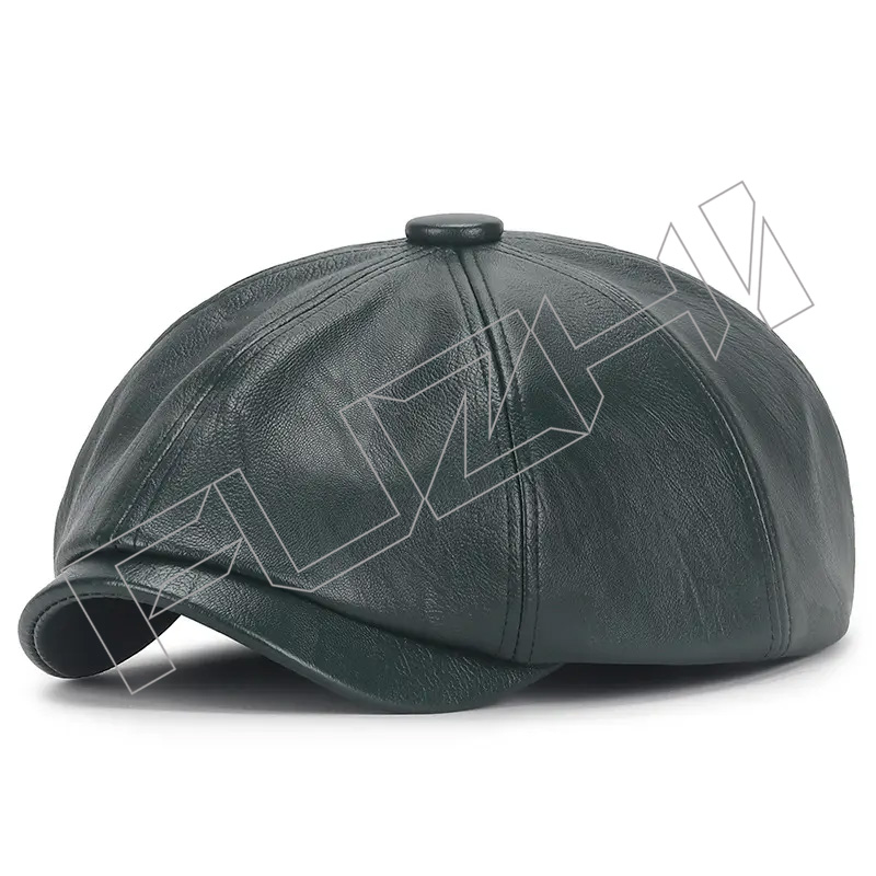 FZBH-20250625-2  Classic French Style Adjustable PU Simil Femme En Cuir Artist Painter leather beret hat for women