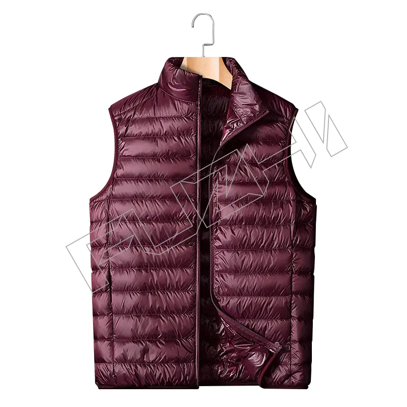 FZJA-1007 New stand collar autumn winter men and women unisex down vest jacket thin down vest coat