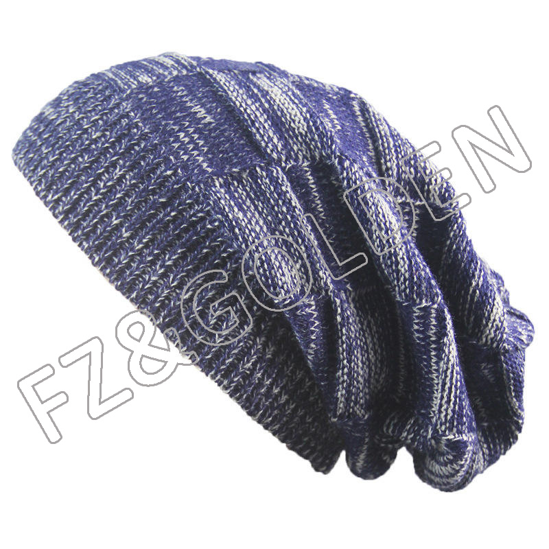 Discount Acrylic Beanie - 
 Wholesale Designer Men Oversize Skull Slouch Beanie Knit Hat   - FUZHI