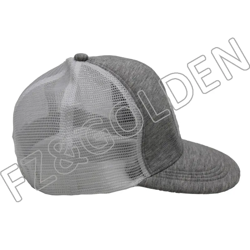 Discount Sport Cap Factory – 
 Flat Visor 6 Panel Air Cotton+Mesh Snapback Trucker Cap  – FUZHI