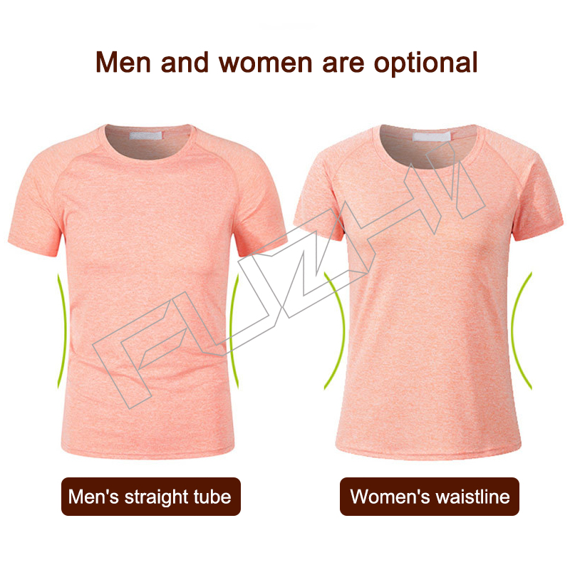 FZTS-1002 Summer cationic sports T-shirt custom outdoor running fitness round neck quick drying w...