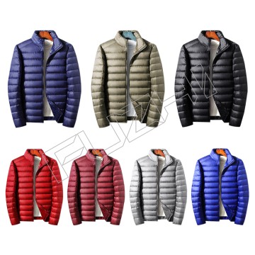 FZJA-1005 Unisex stand up collar hooded down jacket lightweight and short lightweight and stylish...