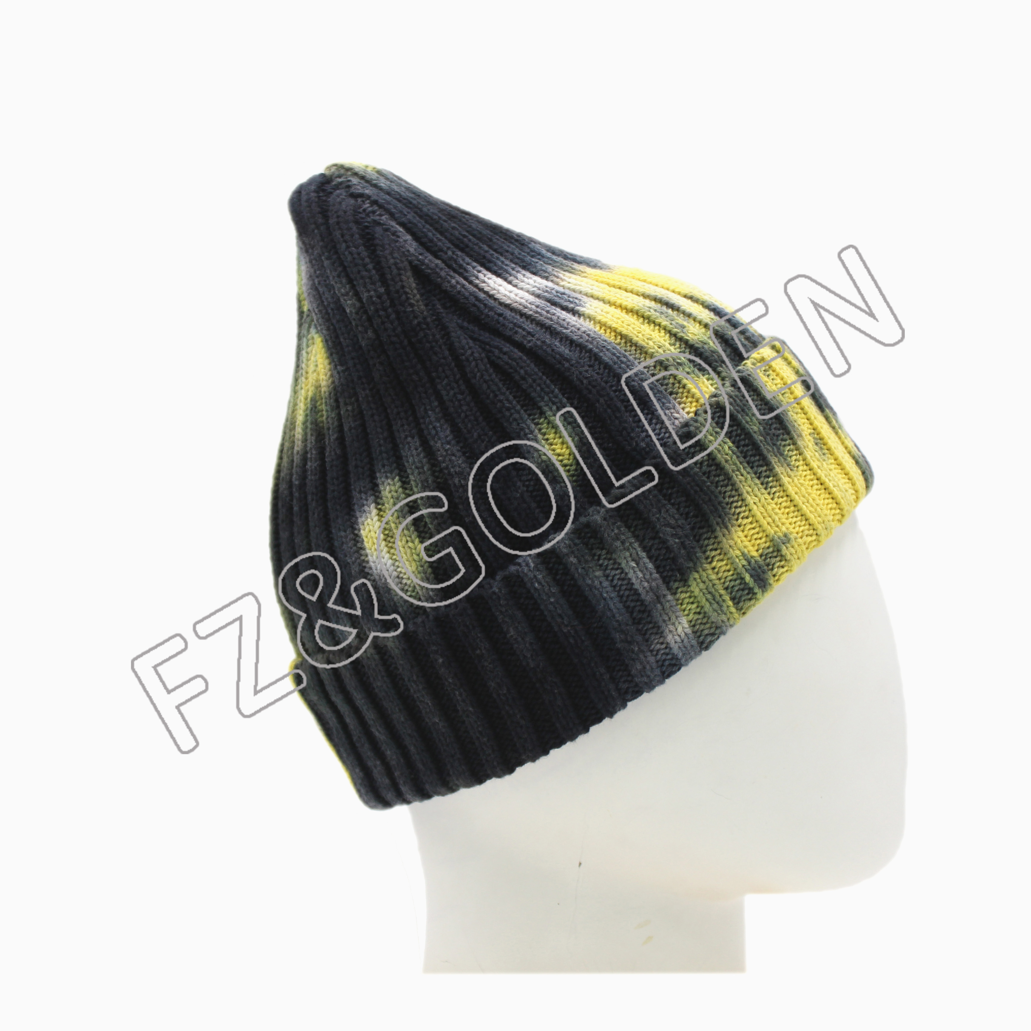 Export Organic Beanies Supplier - 
 100% Cotton Tie-dyed Knitted Hat  - FUZHI