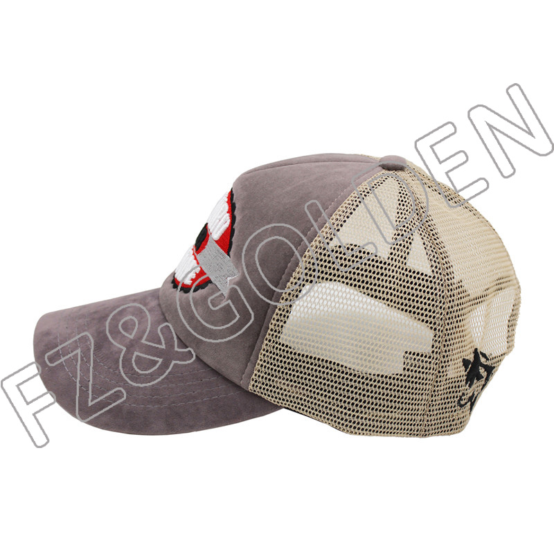 High-Quality Military Cap Manufacturers - 
 5 Panel Flannel+Mesh Trucker Cap   - FUZHI
