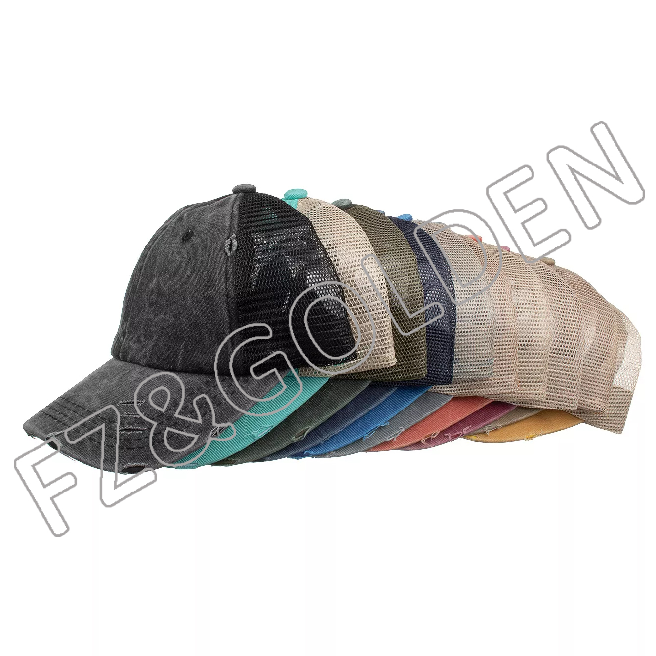 Patch logo hats plain embroidered printed logo two tone 6 panel custom trucker mesh vintage cap