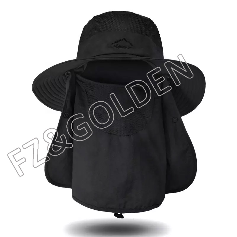 FZFH20250626 Outdoor UV Protection Couples Light String Bucket Fishing Sun Hat with Face and Neck...