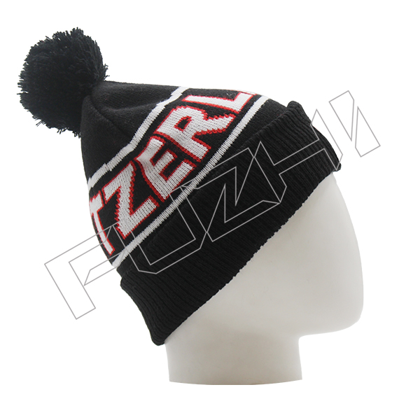 FZBH20250623-3 Jacquard Knitted Beanie with Pom