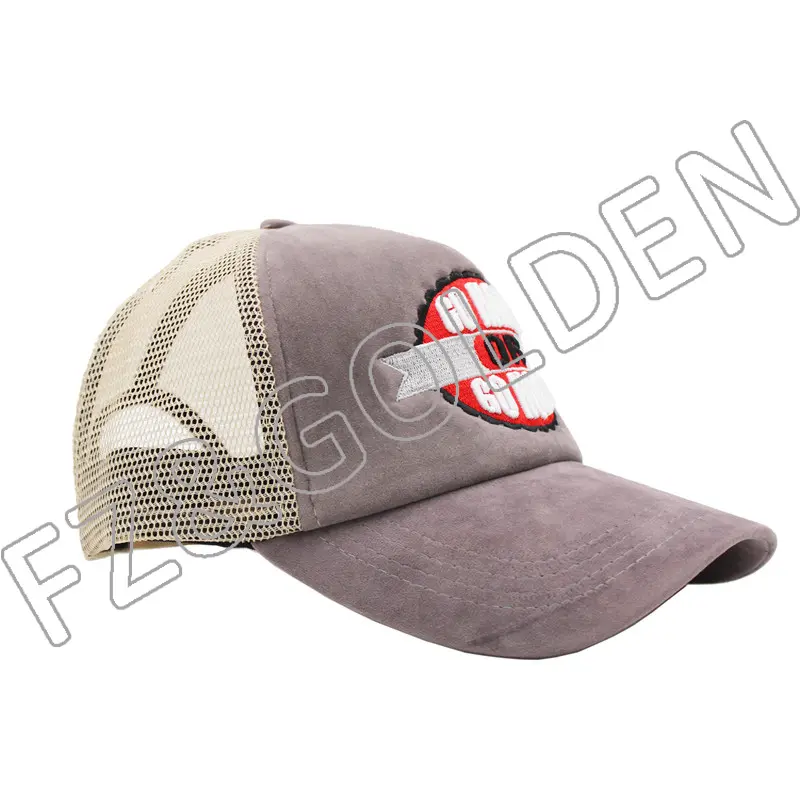 China Caps Wholesalers Supplier – 
 5 Panel Flannel+Mesh Trucker Cap   – FUZHI