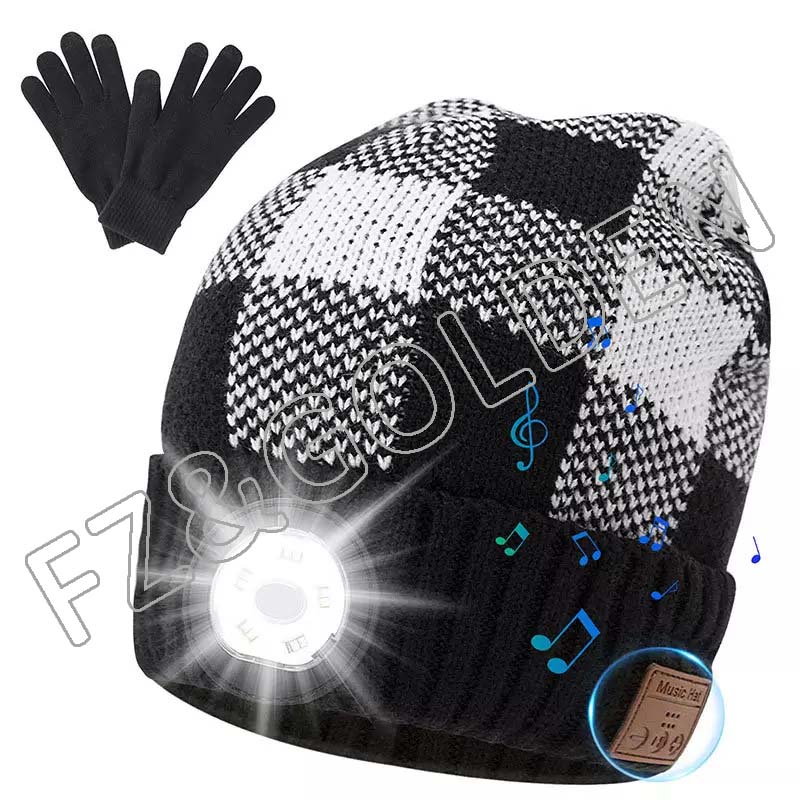 Discount Knitted Beanie Suppliers - 
 New arrival hot sale smart wireless musical knit bluetooth beanie hat with light and headphones  - FUZHI
