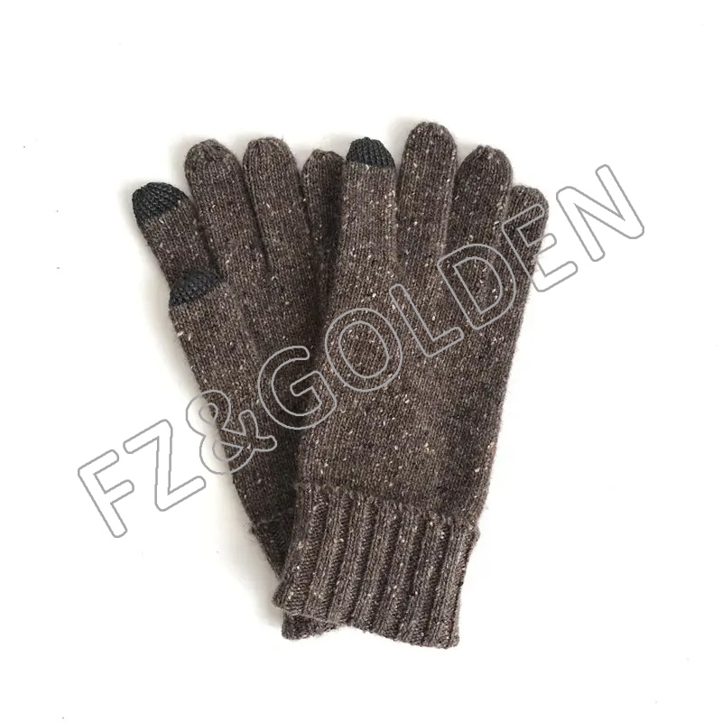 FZWG20250626 Custom Logo Warm Women Winter Knitted Luxury Knit 100% merino wool gloves