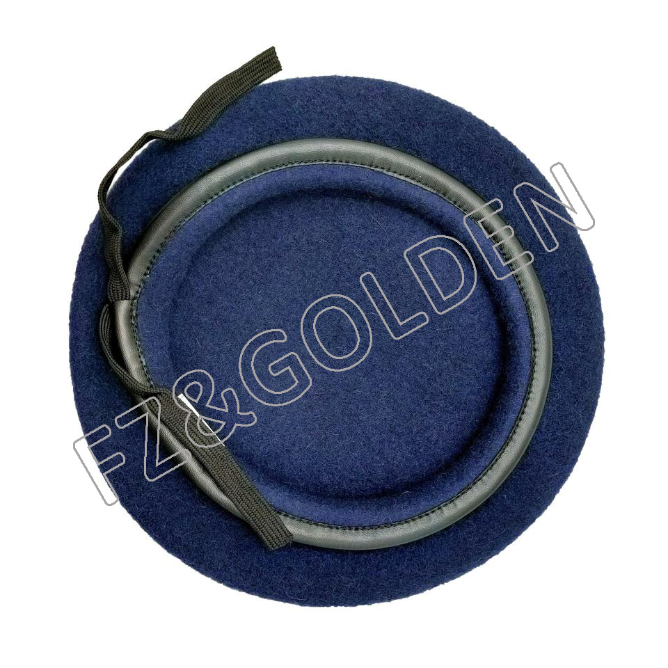 Cheapest Men Beanie Hat Manufacturer - 
 Army Military Flash Midnight Navy Blue Custom Berets  - FUZHI