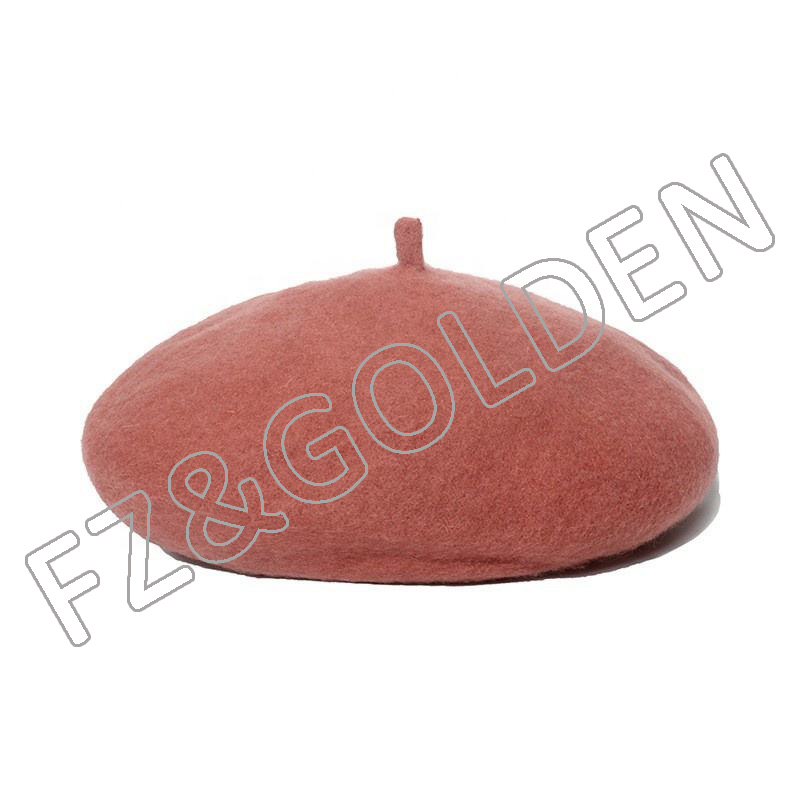 FZBH-4001 New Fashion High Quality Custom Logo Plain Multi Color Wool Classic Beret Hat for Women