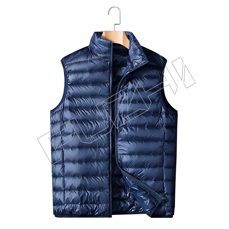 FZJA-1007 New stand collar autumn winter men and women unisex down vest jacket thin down vest coat
