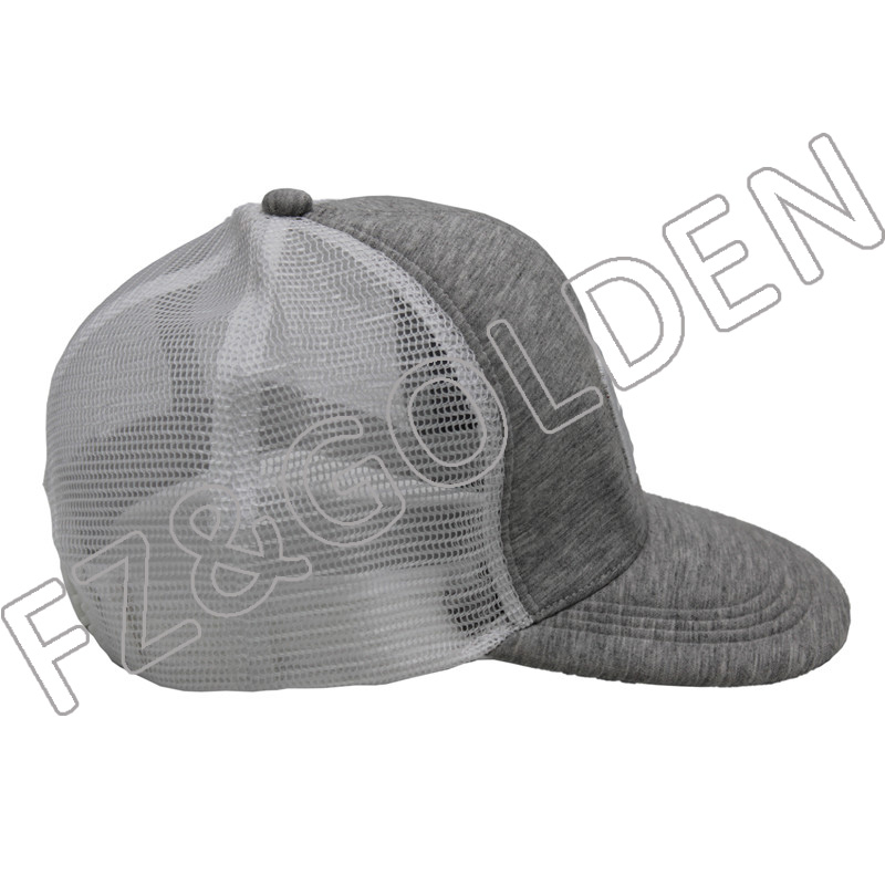 China Bicycle Cap Suppliers - 
 Flat Visor 6 Panel Air Cotton+Mesh Snapback Trucker Cap  - FUZHI