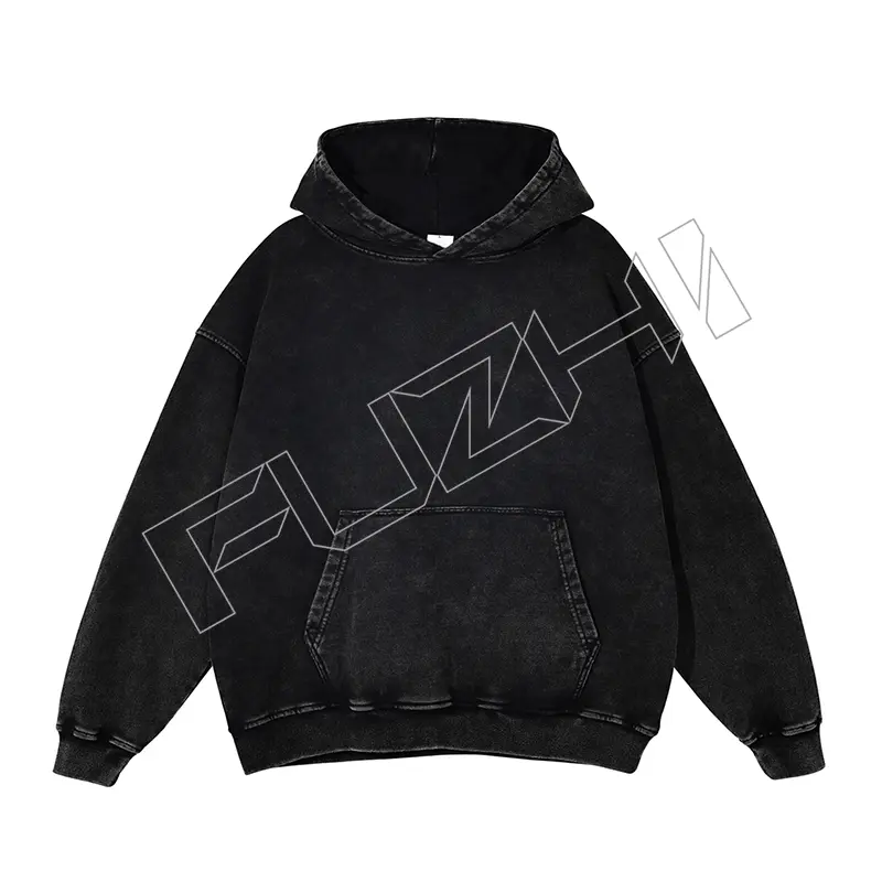 FZWH-1002 Fashion brand washed retro do old multi-color hoodie and pants washed hoodie set washed fleece or terry hoodie and pants