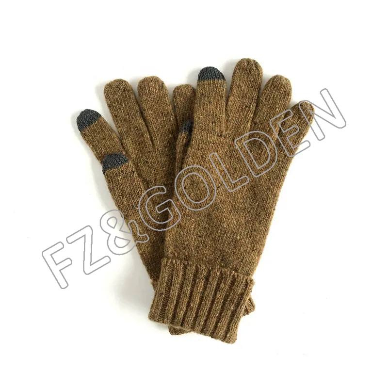 FZWG20250626 Custom Logo Warm Women Winter Knitted Luxury Knit 100% merino wool gloves