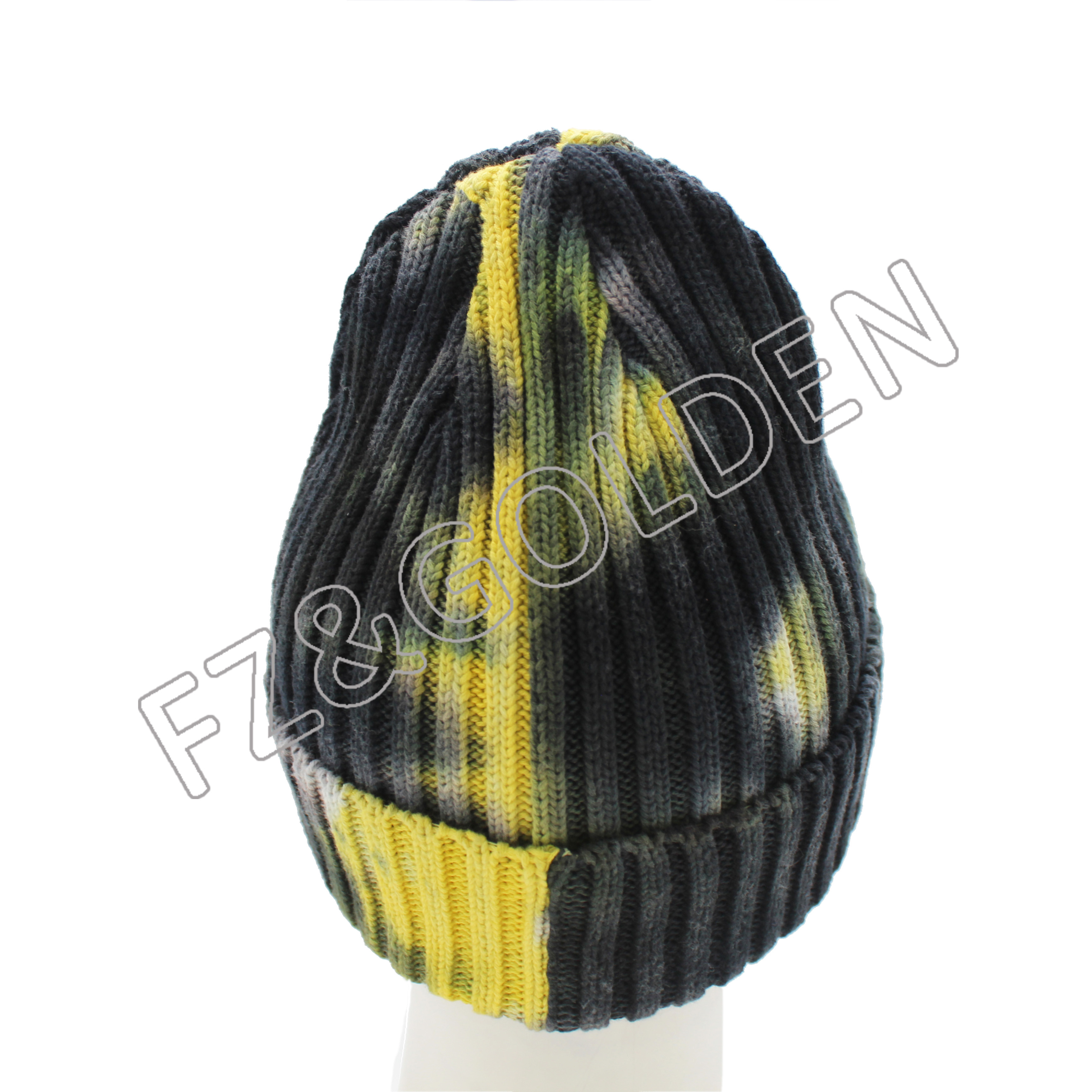 Export Organic Beanies Supplier - 
 100% Cotton Tie-dyed Knitted Hat  - FUZHI