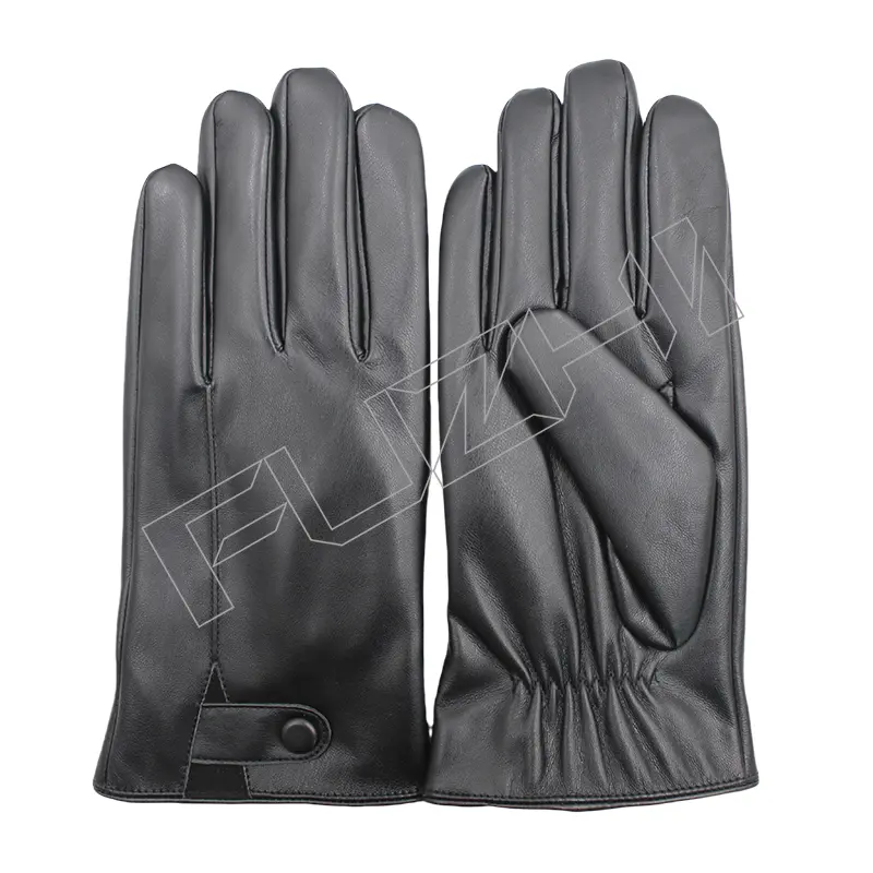 FZWG-1012 Men’s and women’s PU gloves new autumn and winter fashion warm and thick plus cashmere windproof and cold PU gloves Featured Image