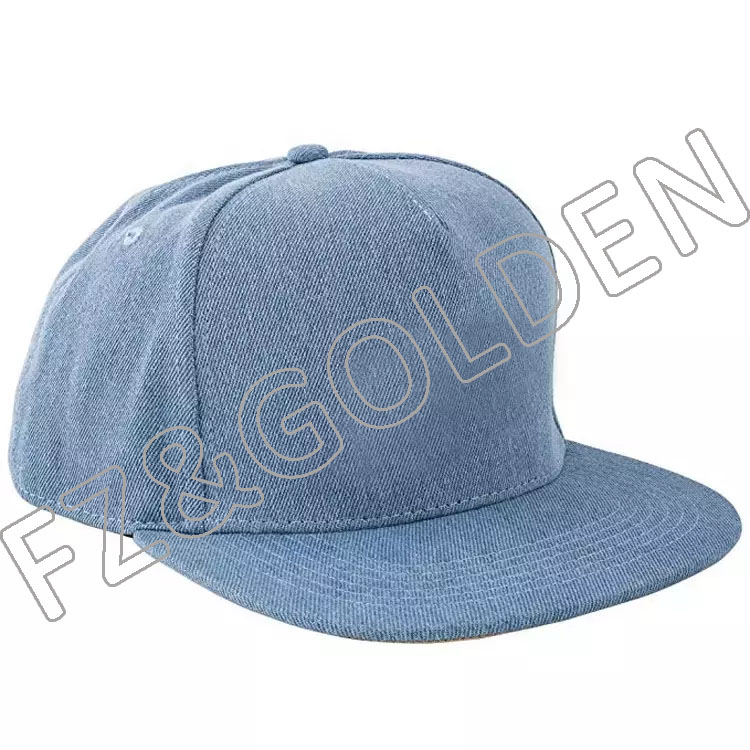 High-Quality Fitted Baseball Caps Suppliers - 
 New Arrival denim snapback cap 5 panel snapback hat with custom logo  - FUZHI