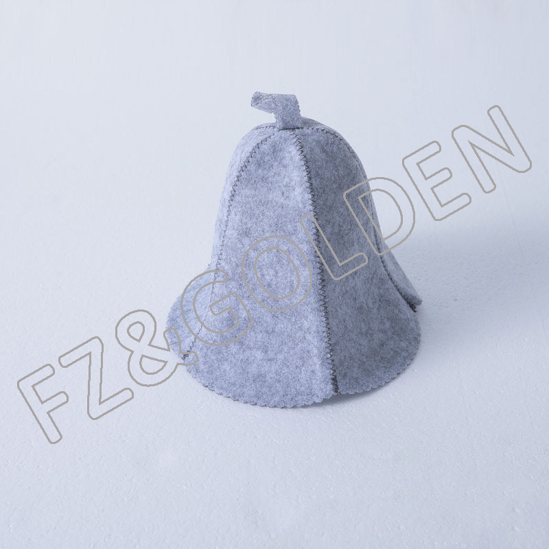 China Beret Hat Supplier - 
 Unisex Russian Banya Hut Helmet Style Hung Loop Head Protection White Women Wool Sauna Hat  - FUZHI