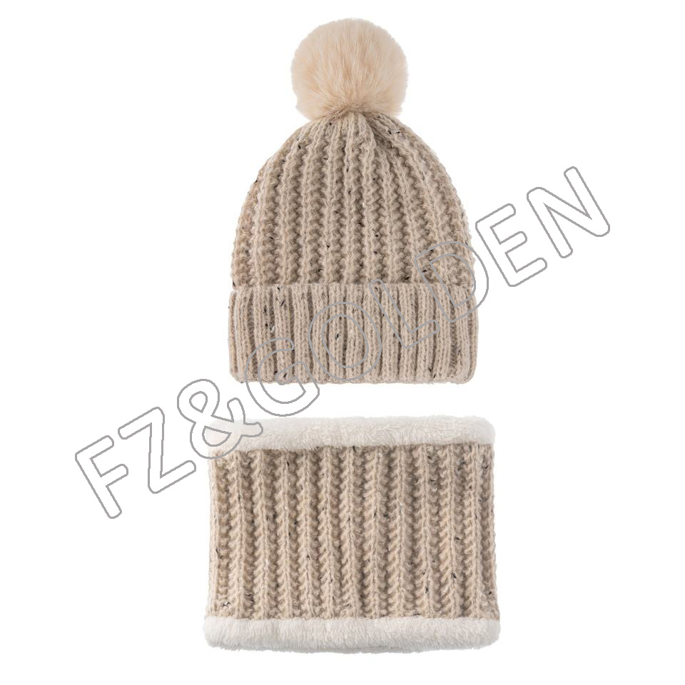 Discount Beanie Cap Manufacturers - 
 Winter Warm Knitted Women's Beanie and Scarf Set   - FUZHI