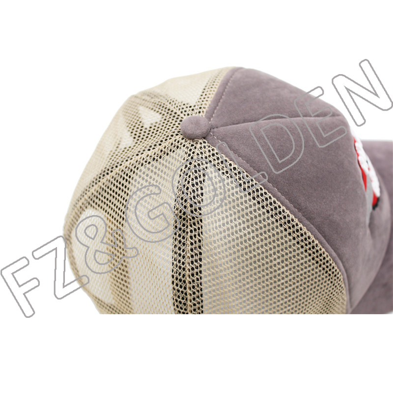 High-Quality Military Cap Manufacturers - 
 5 Panel Flannel+Mesh Trucker Cap   - FUZHI