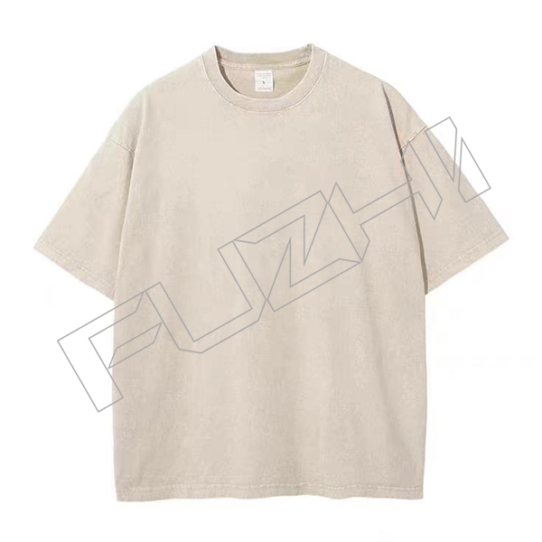 FZWT-1000 Customize high quality color washed 100% cotton T-shirt