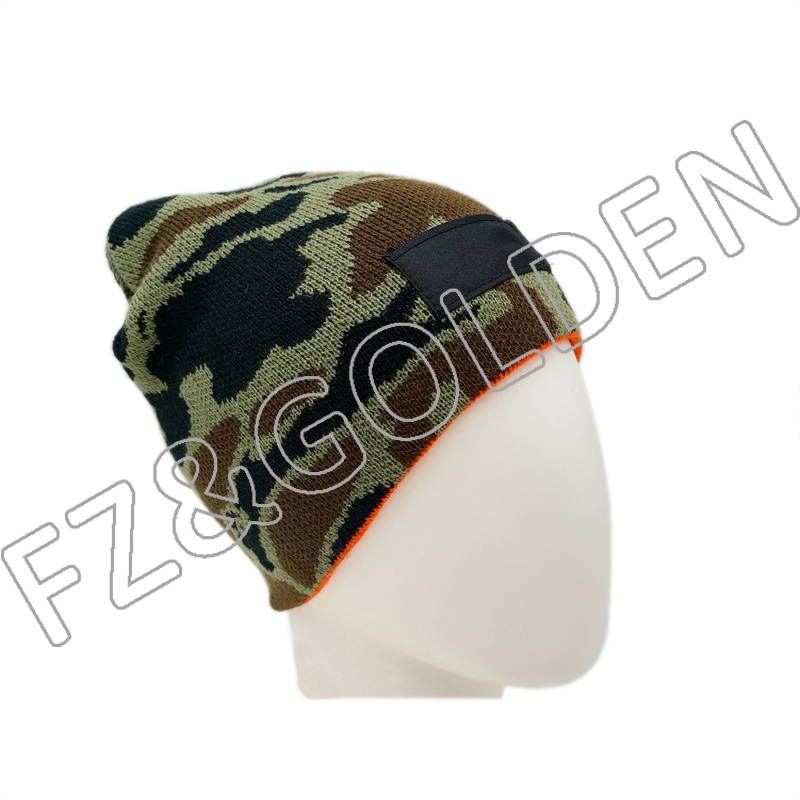 Cheapest High Quality Beanies Suppliers - 
 Warm Knitted Winter Camouflage Beanie Hat  - FUZHI