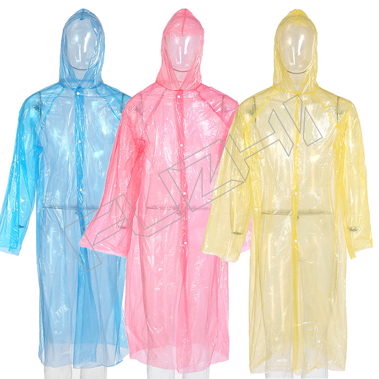 FZRI-1002 Outdoor portable transparent long body drift thin disposable raincoat poncho
