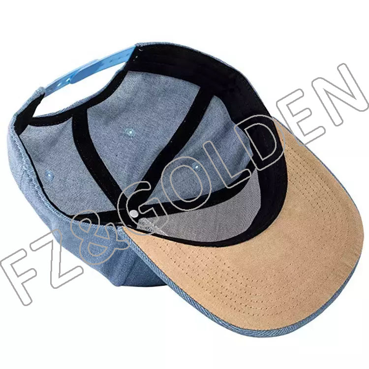 High-Quality Fitted Baseball Caps Suppliers - 
 New Arrival denim snapback cap 5 panel snapback hat with custom logo  - FUZHI