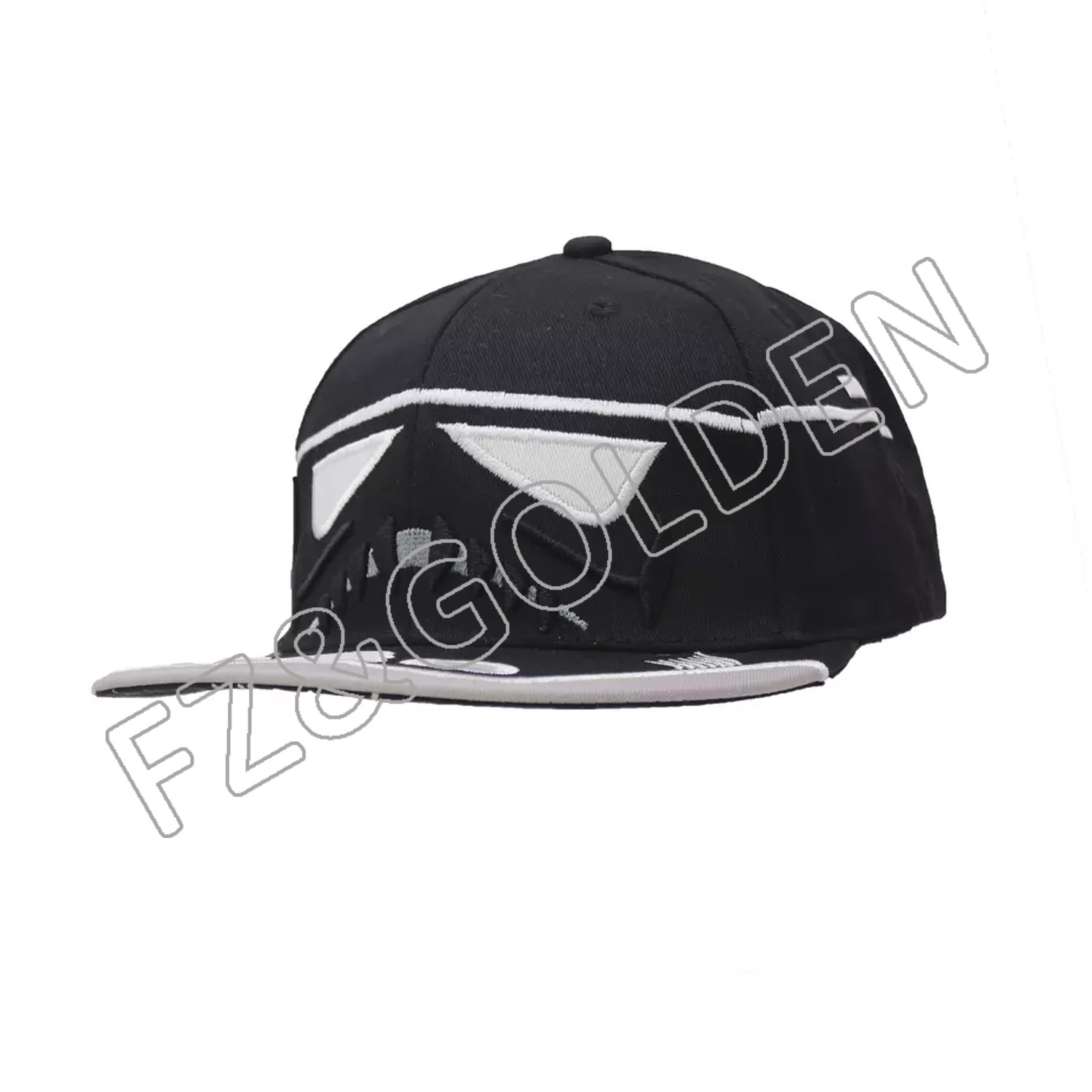 High-Quality 6 Panel Baseball Cap Manufacturers -   hip hop plain baseball sport flat peak visor snapback snap back cap and hats  - FUZHI