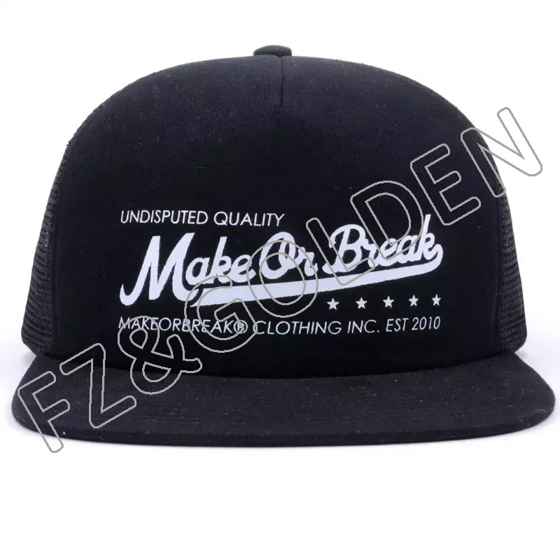 Export 5 Panel Baseball Cap Supplier -   low moq flat brim mesh hats snapback caps blank snapback trucker baseball caps hat  - FUZHI