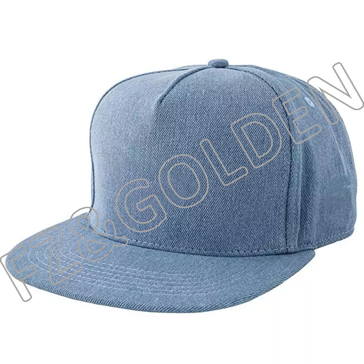 High-Quality Fitted Baseball Caps Suppliers -   New Arrival denim snapback cap 5 panel snapback hat with custom logo  - FUZHI