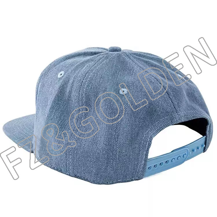 High-Quality Fitted Baseball Caps Suppliers - 
 New Arrival denim snapback cap 5 panel snapback hat with custom logo  - FUZHI