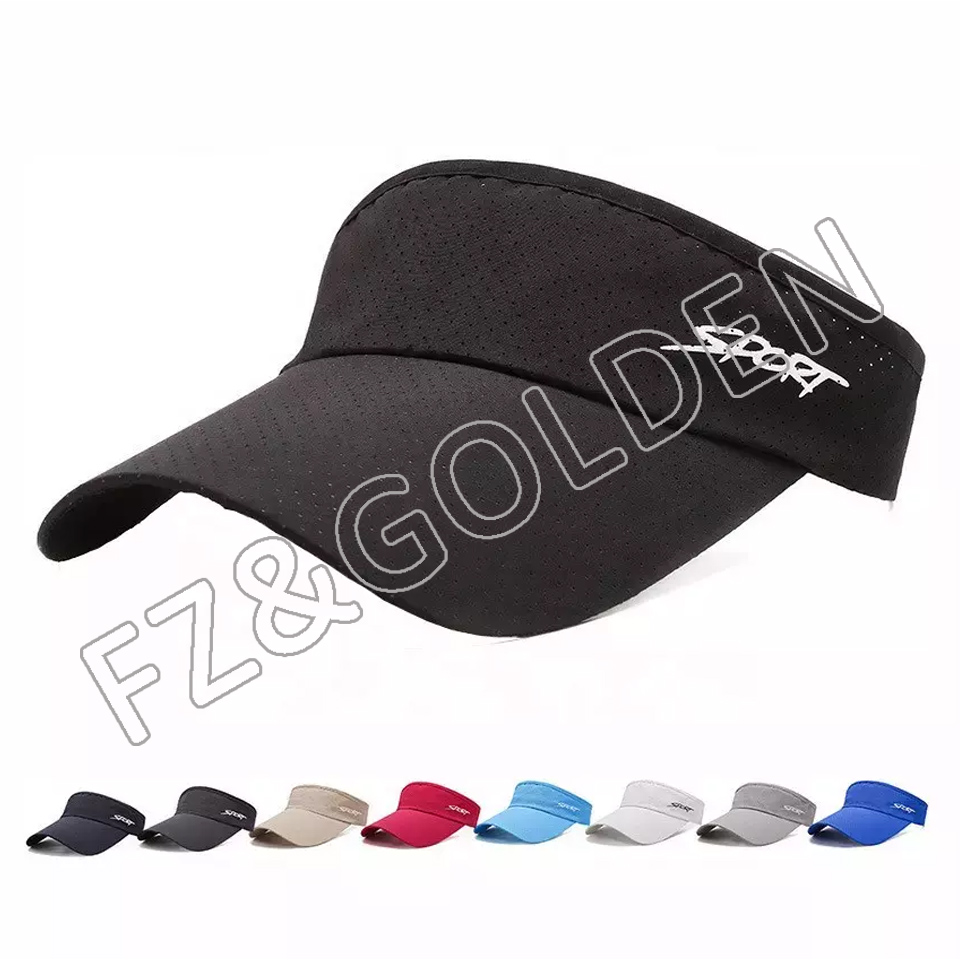 FZBS20250729-2 Wholesale Custom Embroidery Printed Logo Outdoor Beach Adjustable Sun Cap Quick Fast Dry cap golf running Visor Hats For unisex