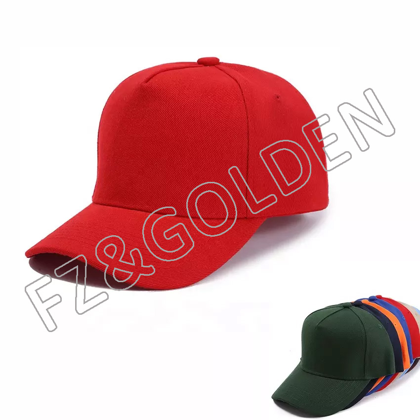 Discount Cap -   Factory full cheap outdoor custom adults black ball blank 5 five panel sport baseball caps hats  - FUZHI