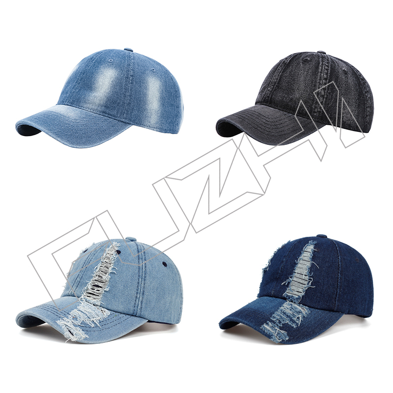 FZBC-6035 6 panel denim cap