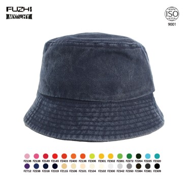 FZFH-2501 Breathable comfortable washed cotton fashion bucket hat