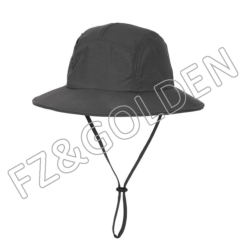 Discount Men Beanie Hat Suppliers - 
 Outdoor fast dry custom logo fisherman hunting bucket hat with strings  - FUZHI