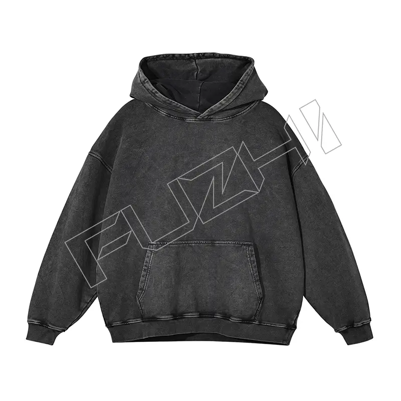 FZWH-1002 Fashion brand washed retro do old multi-color hoodie and pants washed hoodie set washed fleece or terry hoodie and pants