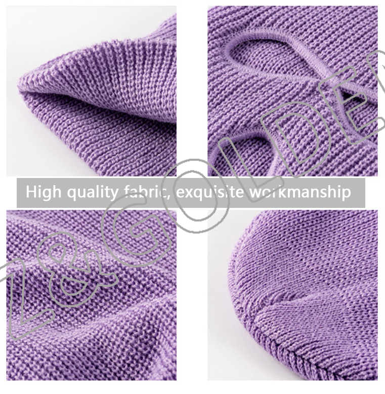 High-Quality Beanie Factory - 
 3 Hole Winter Ski Mask Knitted Balaclava Hat   - FUZHI