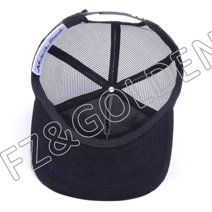 Export 5 Panel Baseball Cap Supplier - 
 low moq flat brim mesh hats snapback caps blank snapback trucker baseball caps hat  - FUZHI