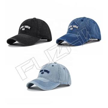 FZBC20250626 High Quality Custom Logo Washed Distressed 100% Cotton 6 Panel Embroidered Bill Old ...