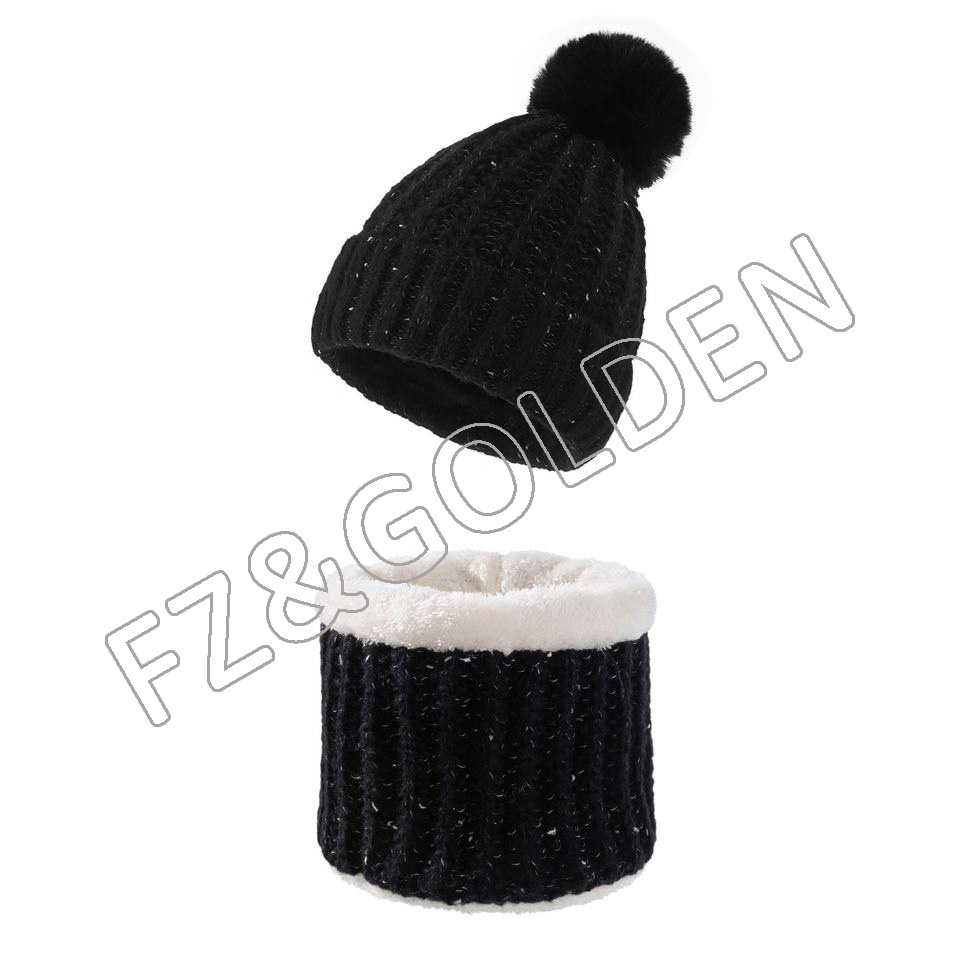 Discount Beanie Cap Manufacturers - 
 Winter Warm Knitted Women's Beanie and Scarf Set   - FUZHI