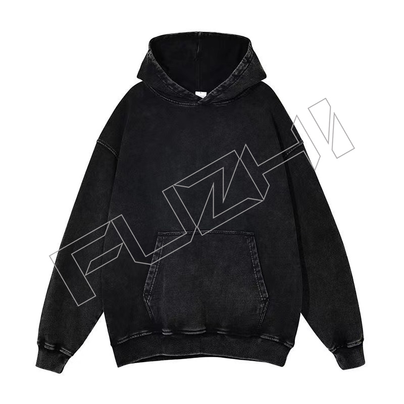 FZWD-6305 Customize fashion brand  high quality unisex color washed  hoodie washed vintage to make old hoodie