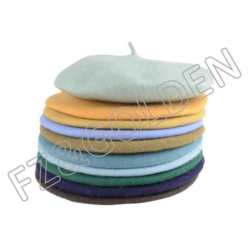 OEM/ODM 6 Panel Hat - 
 French Solid Color Cashmere Classic Wool Unisex Beret Cap  - FUZHI