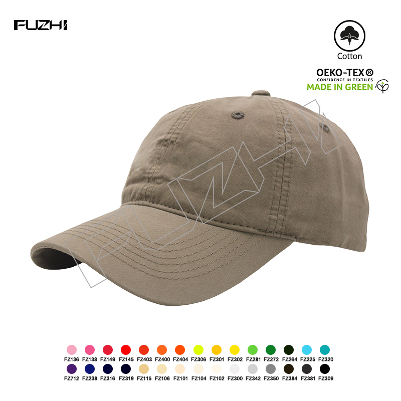 FZDL-1001 New dairy life 6 panel pure color cotton outdoor simple and casual curved eaves basebal...