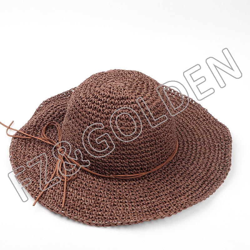 Export Hat Supplier - 
 Women's Sun Wide Brim UPF 50+ Summer Straw Beach Bucket Hat  - FUZHI