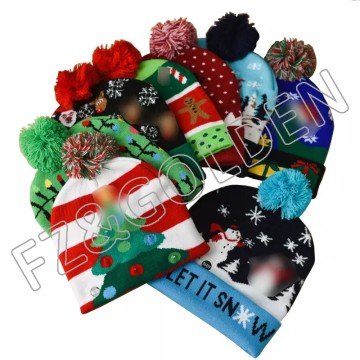 FZBH20250722-3 New arrival winter children custom customized logo kids knit ted christmas beanie ...